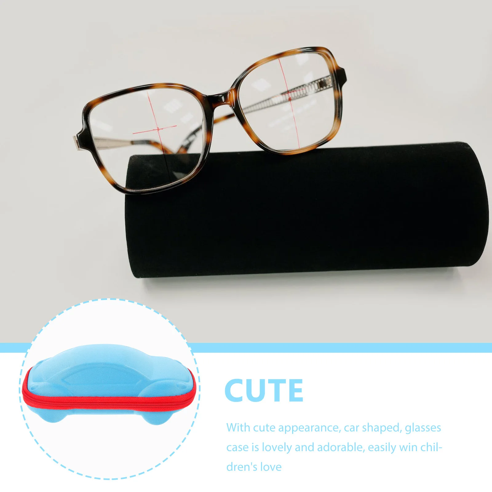 

Car Shaped Glasses Case Cute Eva Portable Zipper Eyeglasses Organizer for Kids Girls Boys Children Protective Storage