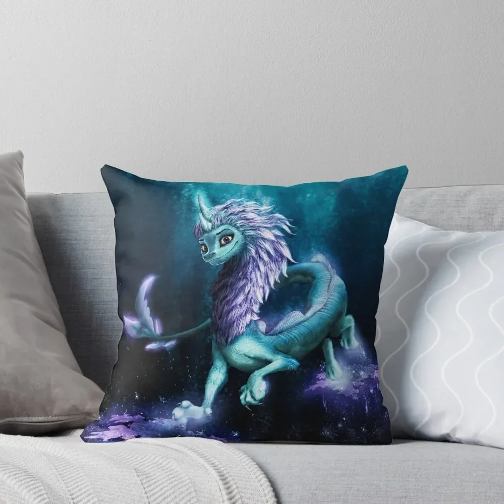 glowing mighty sisu dragon Throw Pillow Luxury Living Room Decorative Cushions New year Pillows Aesthetic Pillow