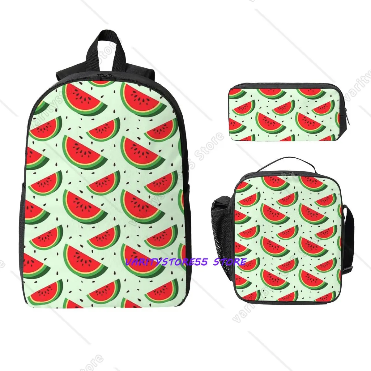 

Cute Watermelon Slices Backpack Student Boys Girls BookBag School Bag Laptop Shoulder Bags 3ps Insulated Lunch Bag Pencil Case