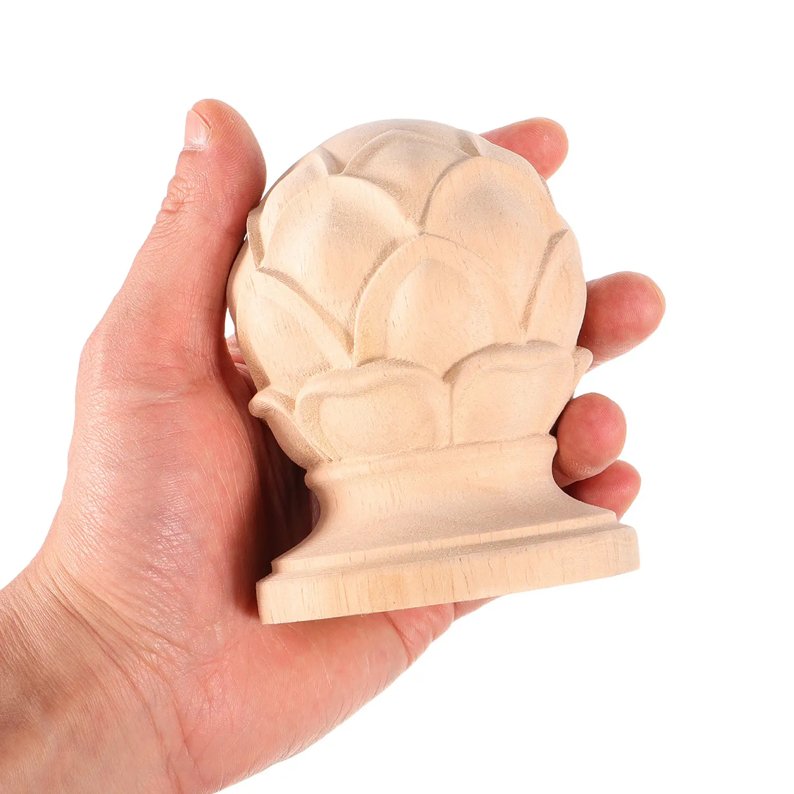 Embout de poteau d'escalier en bois massif de style européen, finition décorative sculptée pour rampe d'escalier, décoration intérieure pour la maison