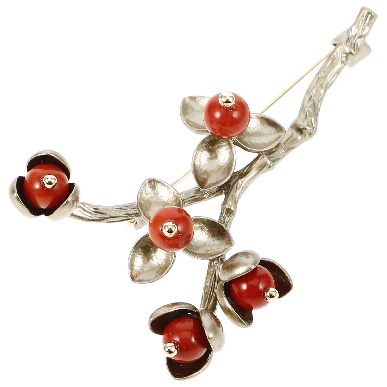 

Red Berry Brooch Pin Women Scarf Clips Enamel Clothing Shawl Cardigan Sweater Clasps Decorative Reusable Longtime Red Berry