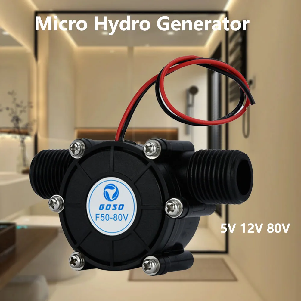 MYSN 5V 12V 80V Micro Hydro DC Water Generator Flow Pump Turbine Hydroelectric Power Energy Generator Hydraulic Generator