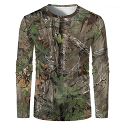 Camouflage Hunting Forest 3d Printing T-shirt Outdoor Sports Long Sleeve Men T Shirt Trip Training Oversized Man Clothing