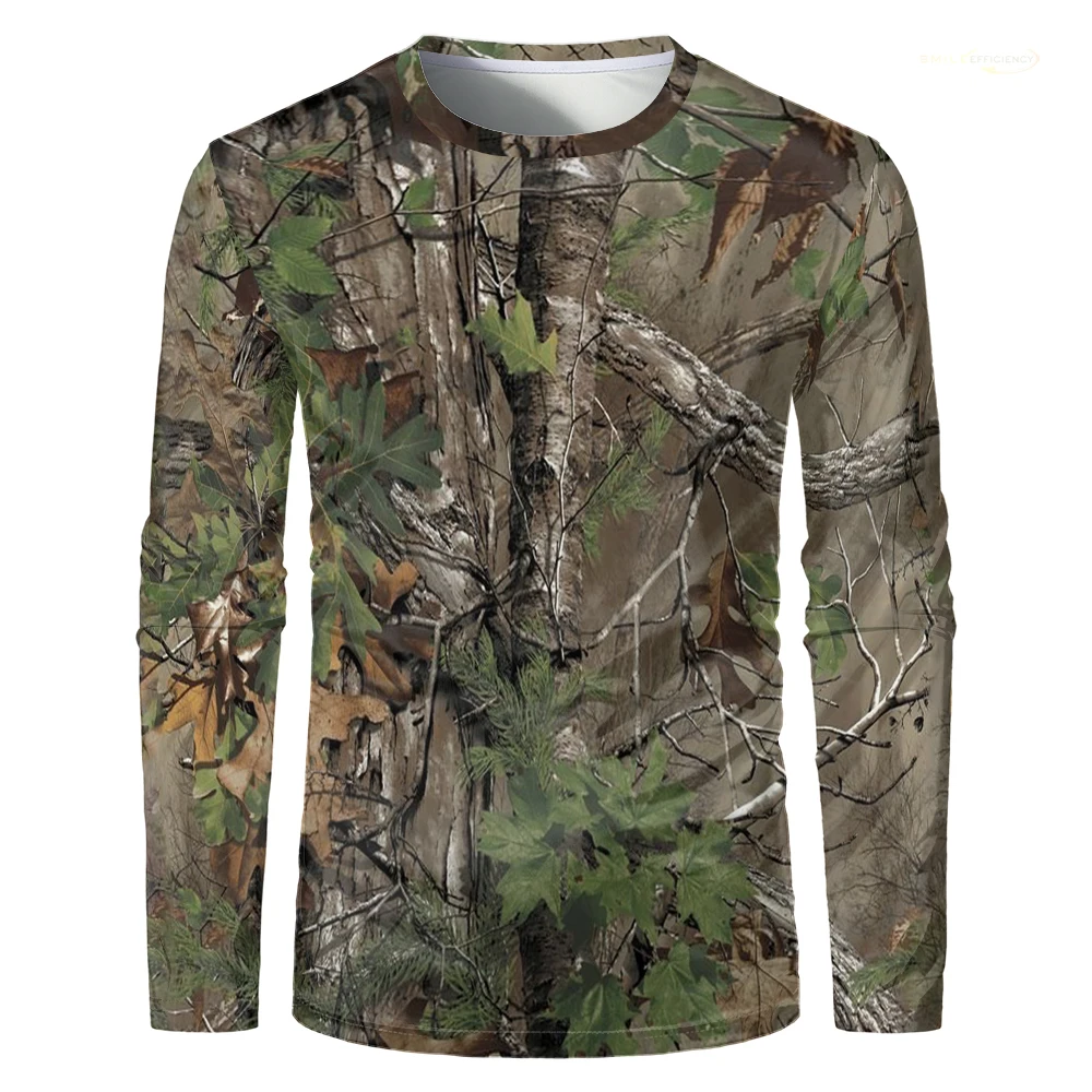 Camouflage Hunting Forest 3d Printing T-shirt Outdoor Sports Long Sleeve Men T Shirt Trip Training Oversized Man Clothing