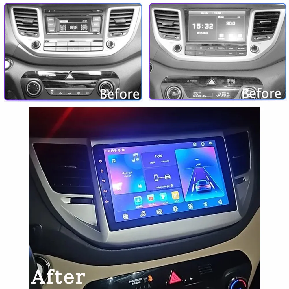 Yoza Carplay Car Radio For Hyundai Tucson IX35 2015-2018 Android Touch Screen Multimedia Player GPS Navigation Stereo 4G Wifi