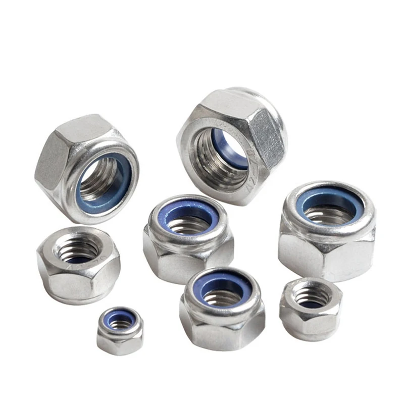 5/ 10/ 20/ 50pcs M2 M2.5 M3 M3.5 M4 M5 M6 M8 M10 M12 M14 M16 304 Stainless Steel Hex Hexagon Nylon Insert Self Lock Nuts