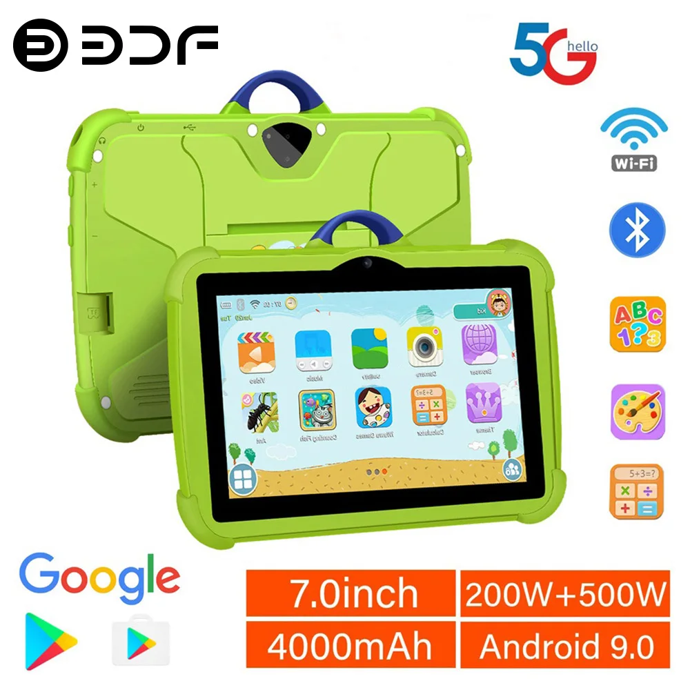 2024 New 5G WiFi 7 Inch Google Tablet For Children Learning Education Kids Tablets Quad Core 2GB RAM 32GB ROM Dual BOW Cameras