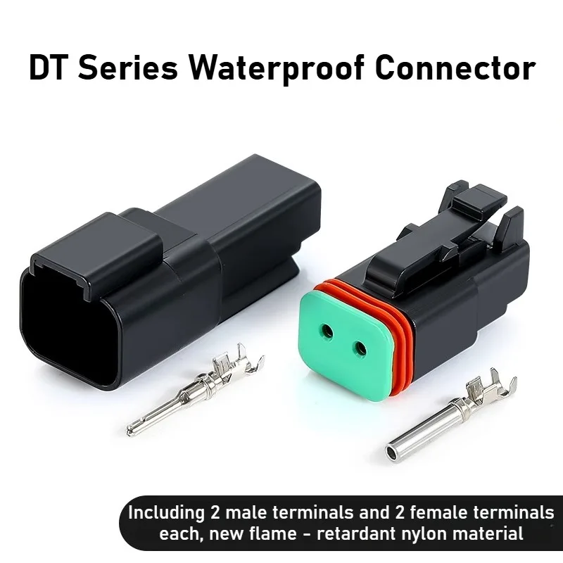 Серия DT — водонепроницаемая вилка с двумя отверстиями, штекер и гнездовой стыковой разъем DT04-2P DECH, клеммная колодка автомобильного жгута проводов DT06-2S
