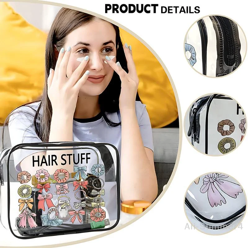 Medicine Cosmetic Bag Women Large Capacity Travel Organizer Easy Wipe Clean Toiletry Pouch Daily Use Trip Toiletry Travel Bag