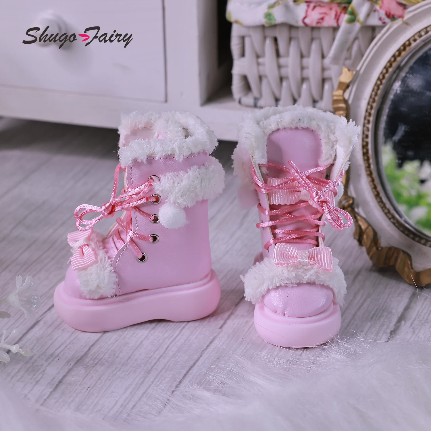 Shuga Fairy 1/4 Bjd Shoes Fits 1/4 Bariy Body Platform Leather Shoes 3 Colors WX4-378 Bjd Doll Accessories
