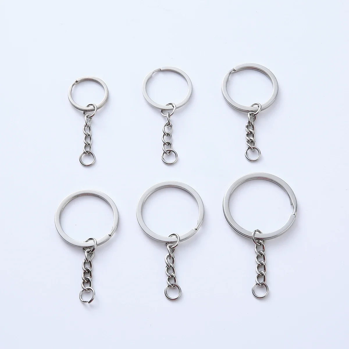 10/50/100pcs Key Chain Key Ring  Round Split Keyfob Keyrings With Jump Ring For Keychain Pendants DIY Jewelry Making Accessories