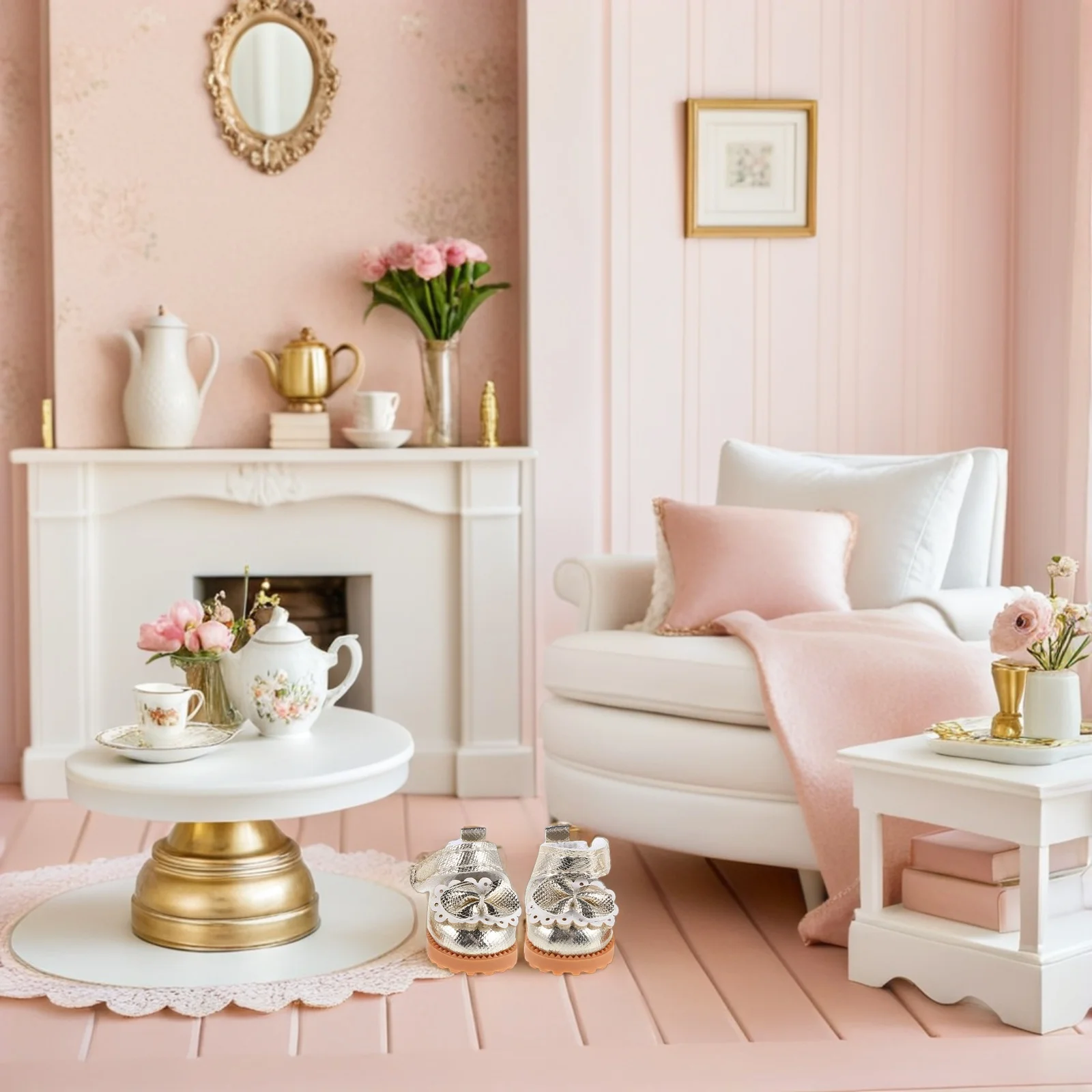 

1 Pair Shoes For 17Cm Princess Style Miniature Shoe Accessories For Dress Pretend Scenarios House Ornaments