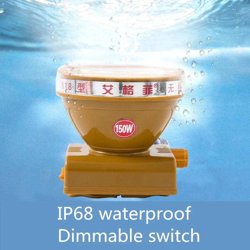 Ip68 Waterproof Dimmable Mining Lamp Headlight Outdoor Sea Diving Headlight Adventure Light 2 * 18650 Lithium Battery 5200mah