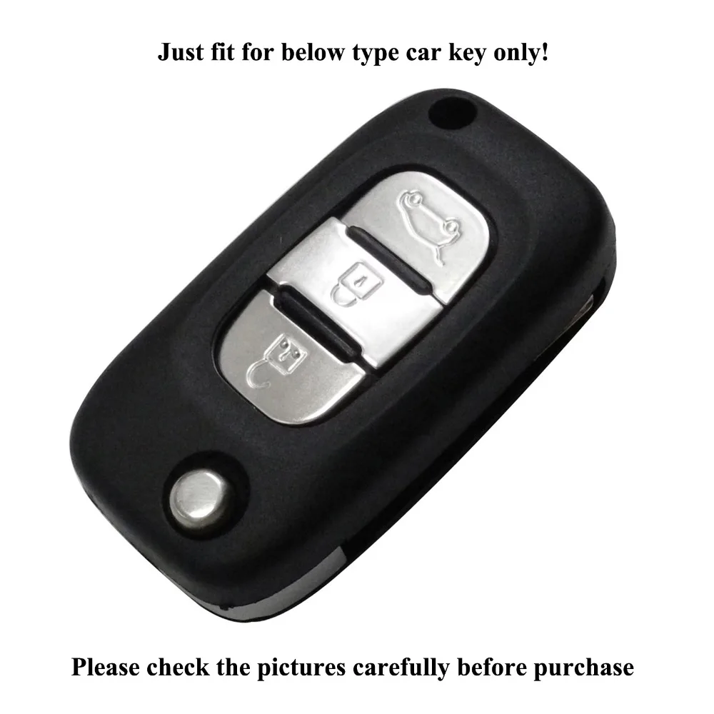 jingyuqin Flip key Leather Case for Renault Dacia LADA Sedan Largus Kalina Granta Vesta X-Ray XRay Remote Fob Cover Protect Set