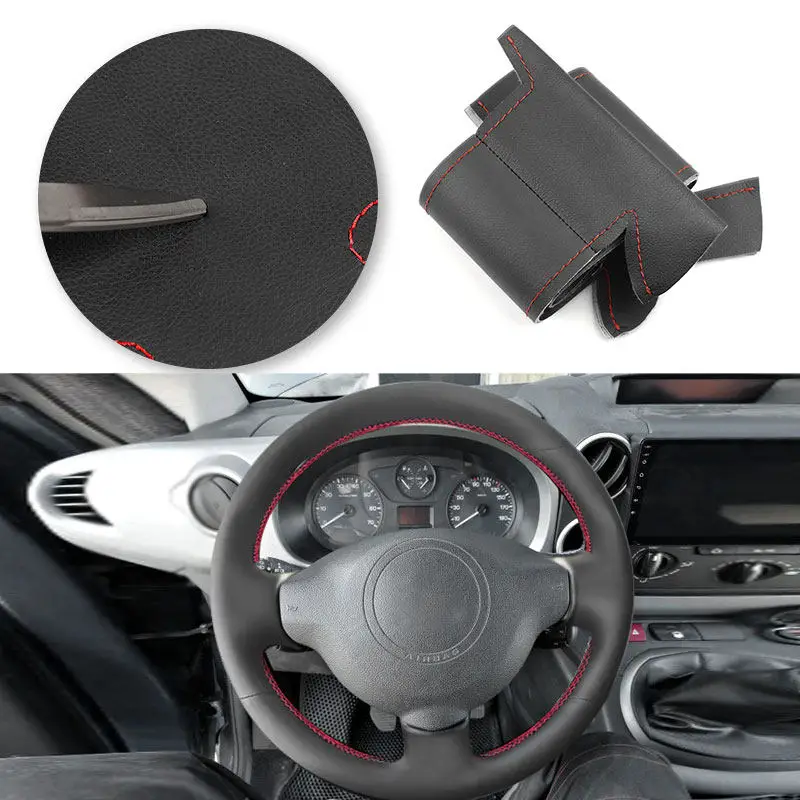 Car Inner Accessories Steering Wheel Leather Cover Trim For Citroen Berlingo Jumpy 2009-2016 Toyota Proace 2013 2014 2015 2016