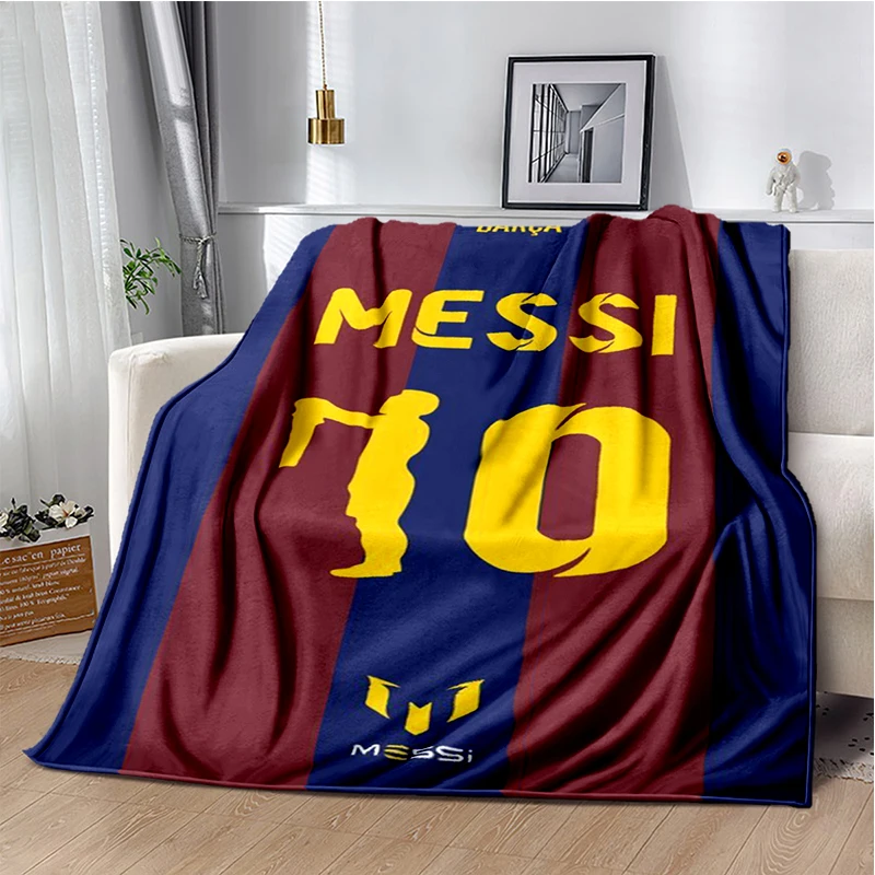 3D Ziegen-Messi Fußball-Sportstar Flanell-Decke Weiche Warme Wurfdecke für Schlafzimmer Wohnzimmer Bett Reisen Camping Picknick Geschenk