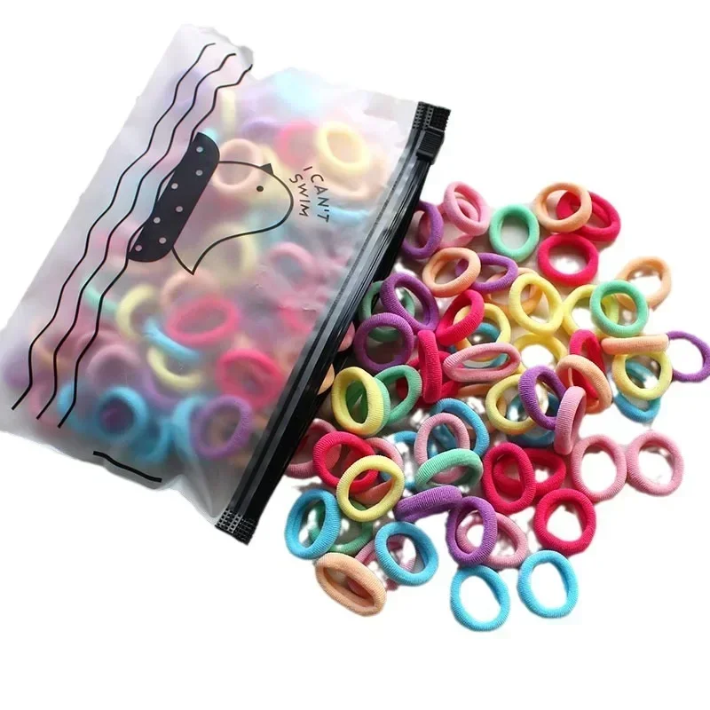 100/50Pcs Children's Hair Rings Baby Does Not Hurt Hair Rubber Bands High Elastic Base Hair Tie Girls Headband  Ornament