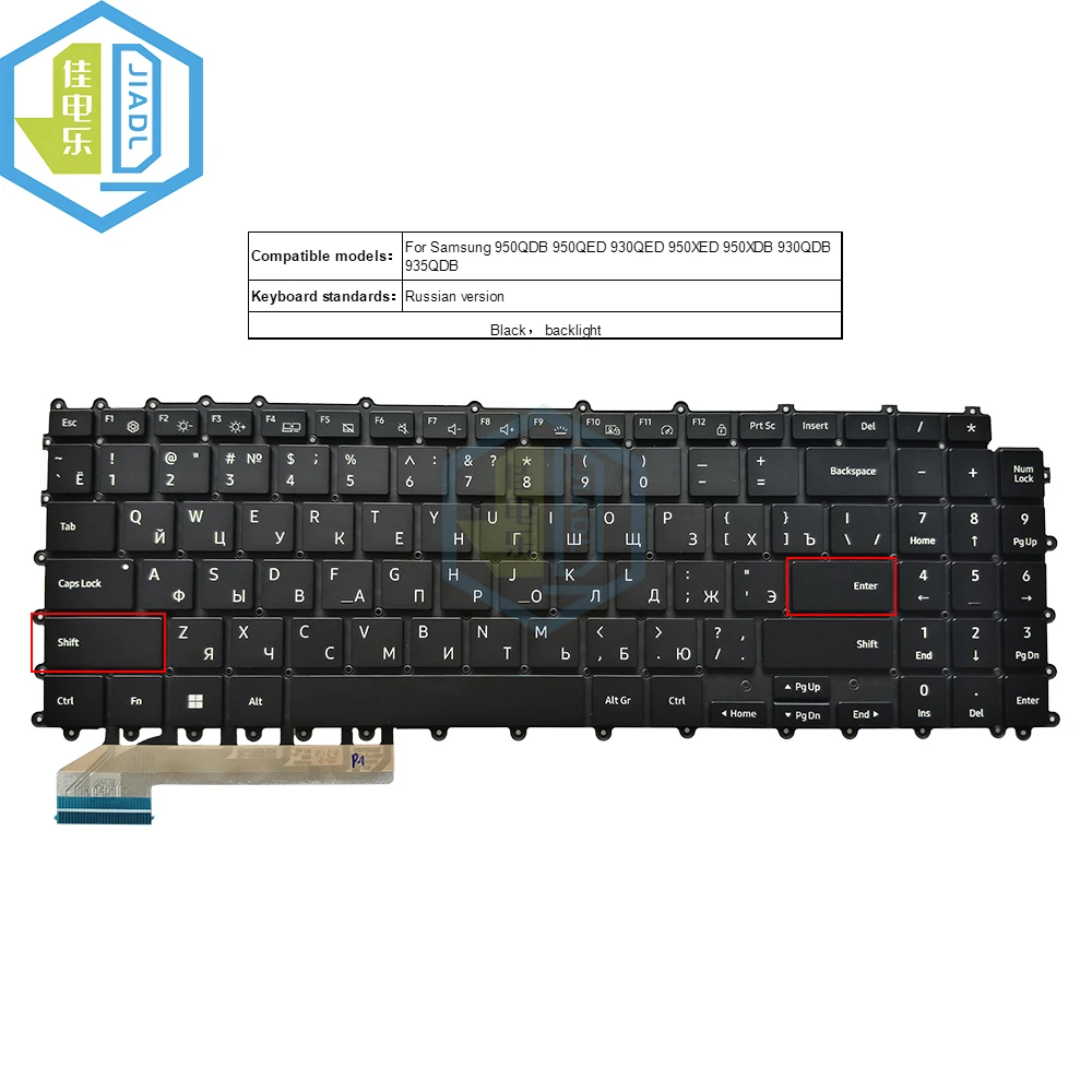 

New RU Russian LA Latin US UK English backlight laptop keyboard For Samsung Galaxy Book Pro 360 950QDB NP950QDB NSK-8ABBN