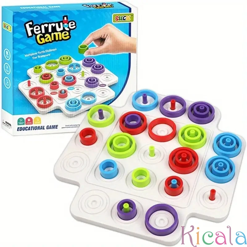 Board Game Early Childhood Teaching Tic-tac-toe Fun Loop Game Color Cognitive Interactive Puzzles Board Game Ferrule Chess Toy