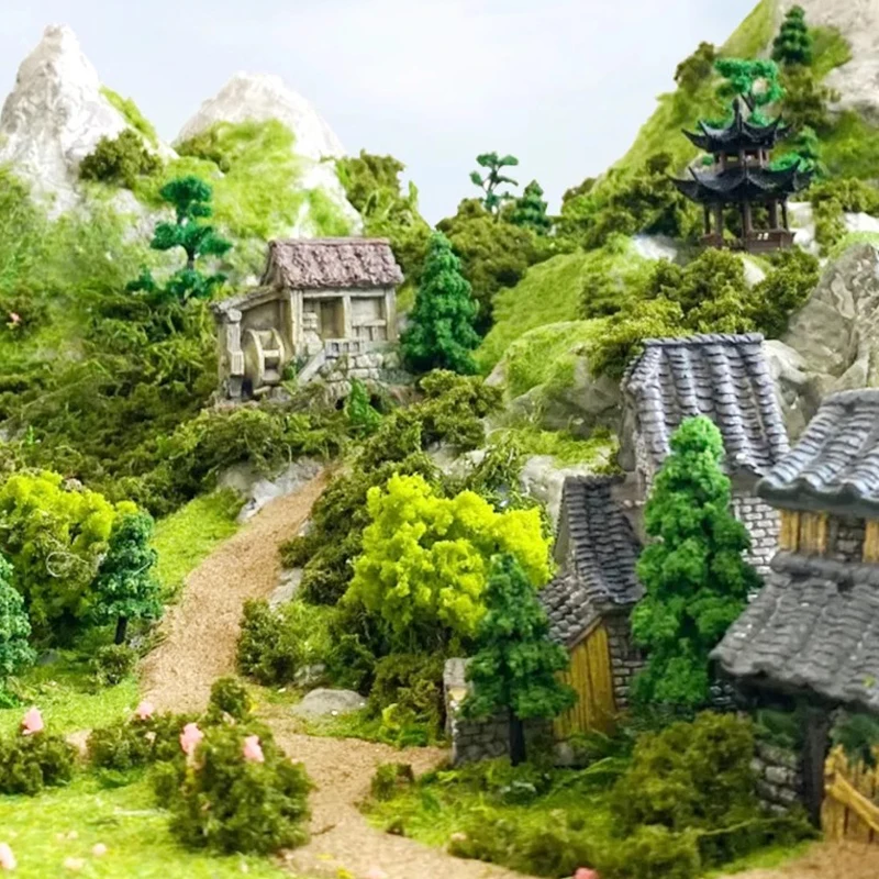 

Foam Bushes Clusters Flock DIY Terrain Scenery Material 7 Colors Shrub Foliage for Model Train Diorama Miniature Landscape