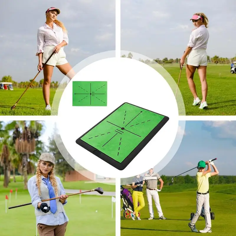 Indoor Golf Practice Mat Non-Slip Shock Absorbing Golf Hitting Mat Portable Golf Training Mat Golf Training Aid For Home Indoor