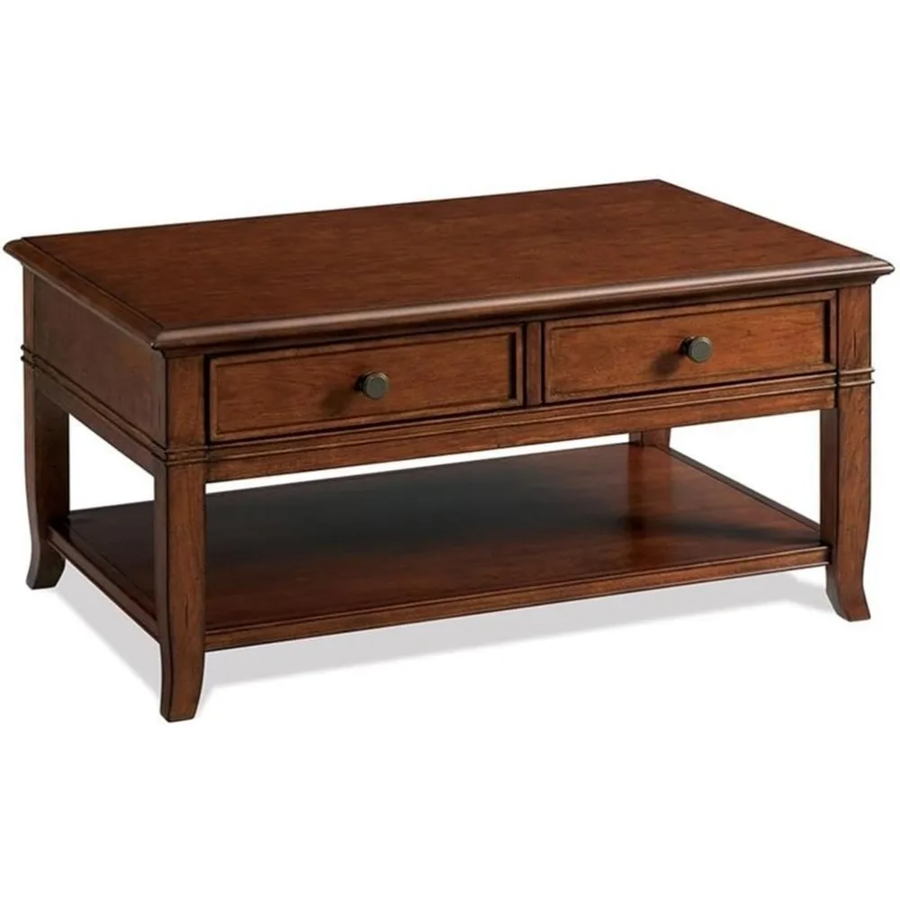

Contemporary Storage Coffee Table in Burnished Cherry