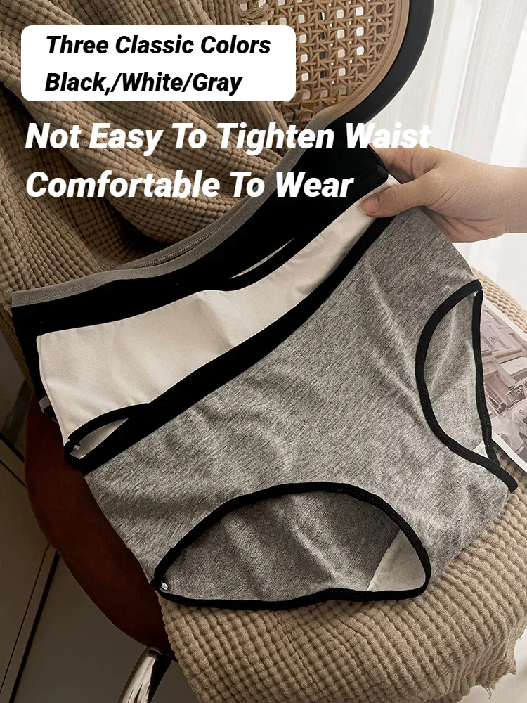 3Pcs Cotton Women'S Panties Triangle Sports Style Minimalist Girls' Underwear M…