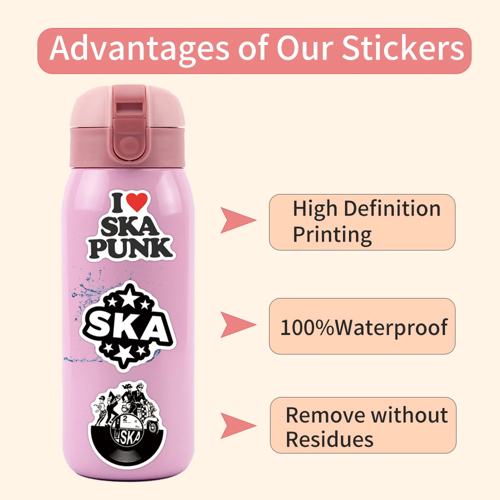 10/30/55PCS Ska Music Reggae Stickers Graffiti Decorative Guitar Refrigerator Luggage Laptop Motorcycle Bicycle Waterproof Decal