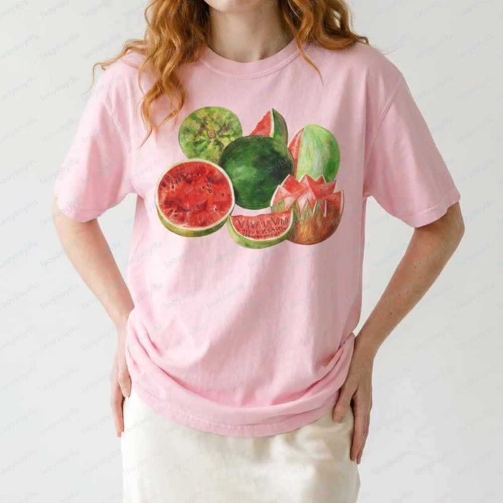

Frida Kahlo Viva La Vida Watermelons T-shirt Art History Shirt Graphic T Shirts Harajuku Gothic Aesthetic Shirts for Women Tops