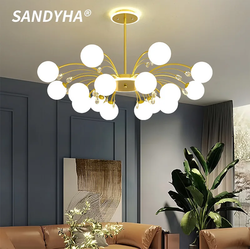 SANDYHA Nordic Living Room Pendant Lights Modern Simple Magic Bean Restaurant Bedroom Study Hotel Hall Decor Lighting Fixtures