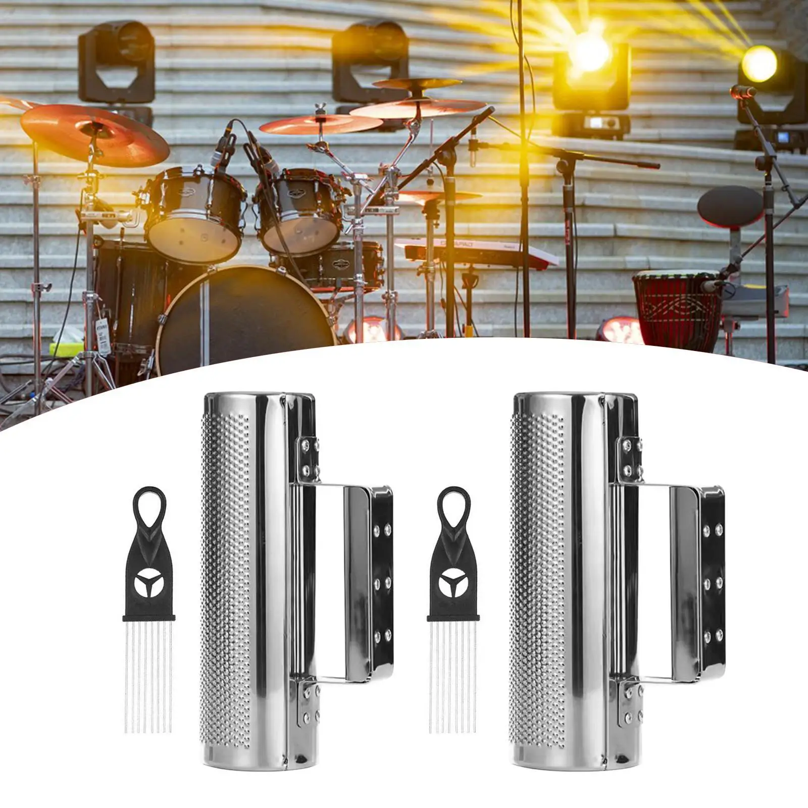 Guiro Instrument with Guiro Scraping Band Accompaniment Guiro Shaker Toy Gifts for KTV Performance Kids and Adult Parties Gift