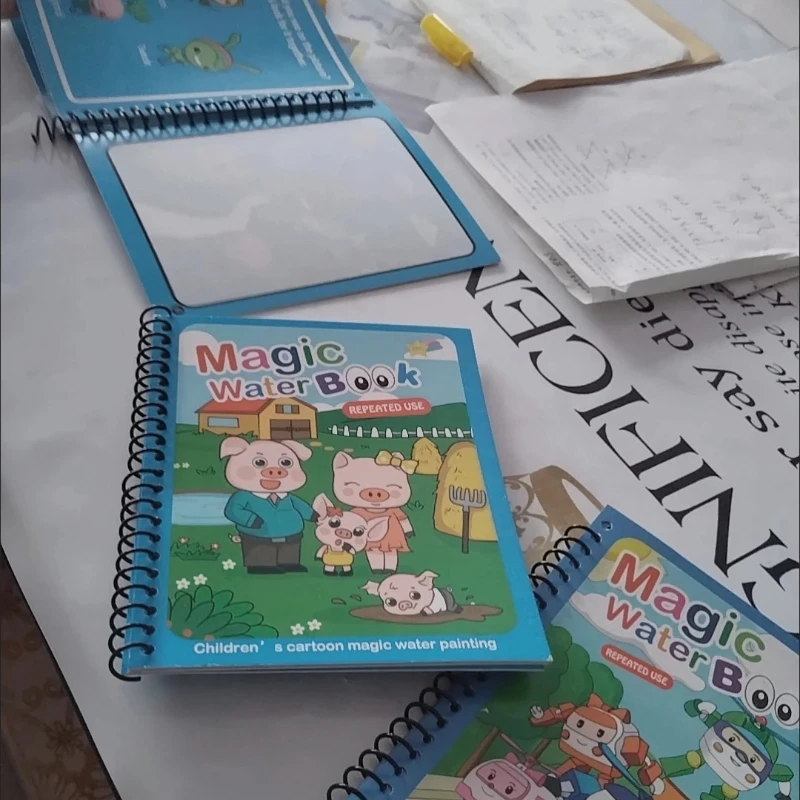 Kids Reusable Water Drawing Book Magic Sensory Educational Toy Safe Material ParentChild Play Top Birthday Gift