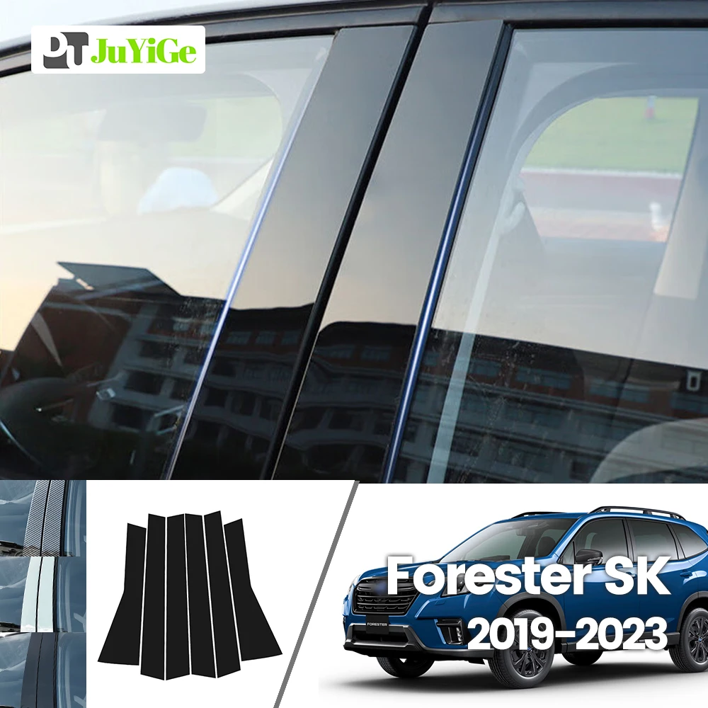 

For Subaru Forester SK MK5 2019-2023 2020 2021 2022 Bright Black Carbon Fibre Window Door B C Sticker