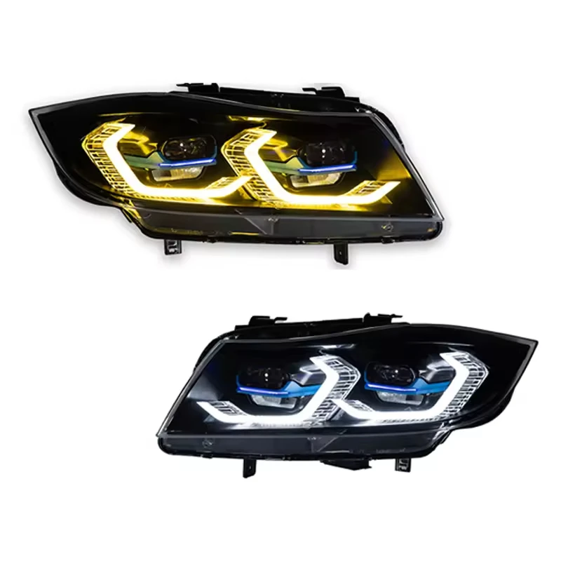 

Светодиодные фары для BMW E90 3 серии (330i, 320i) с сигналами поворота и ДХО, 6000K, линзованные, автомобильные аксессуары