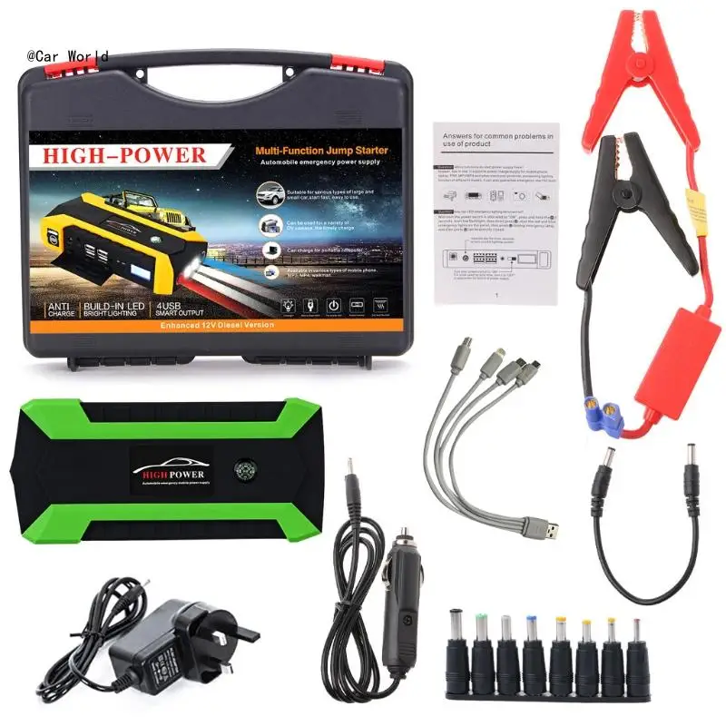 6XDB 89800mAh 4 USB Portable Car Jump Starter Pack Booster Battery