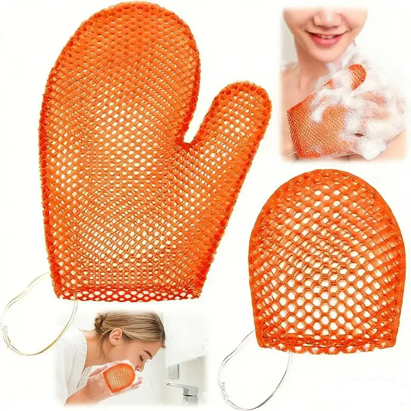 Honeycomb Exfoliating Shower Finger Caps Body Scrub Cleansing Bath Mitt Breathable Odorless Skin Care Tool Multi-Color 1PC view 4
