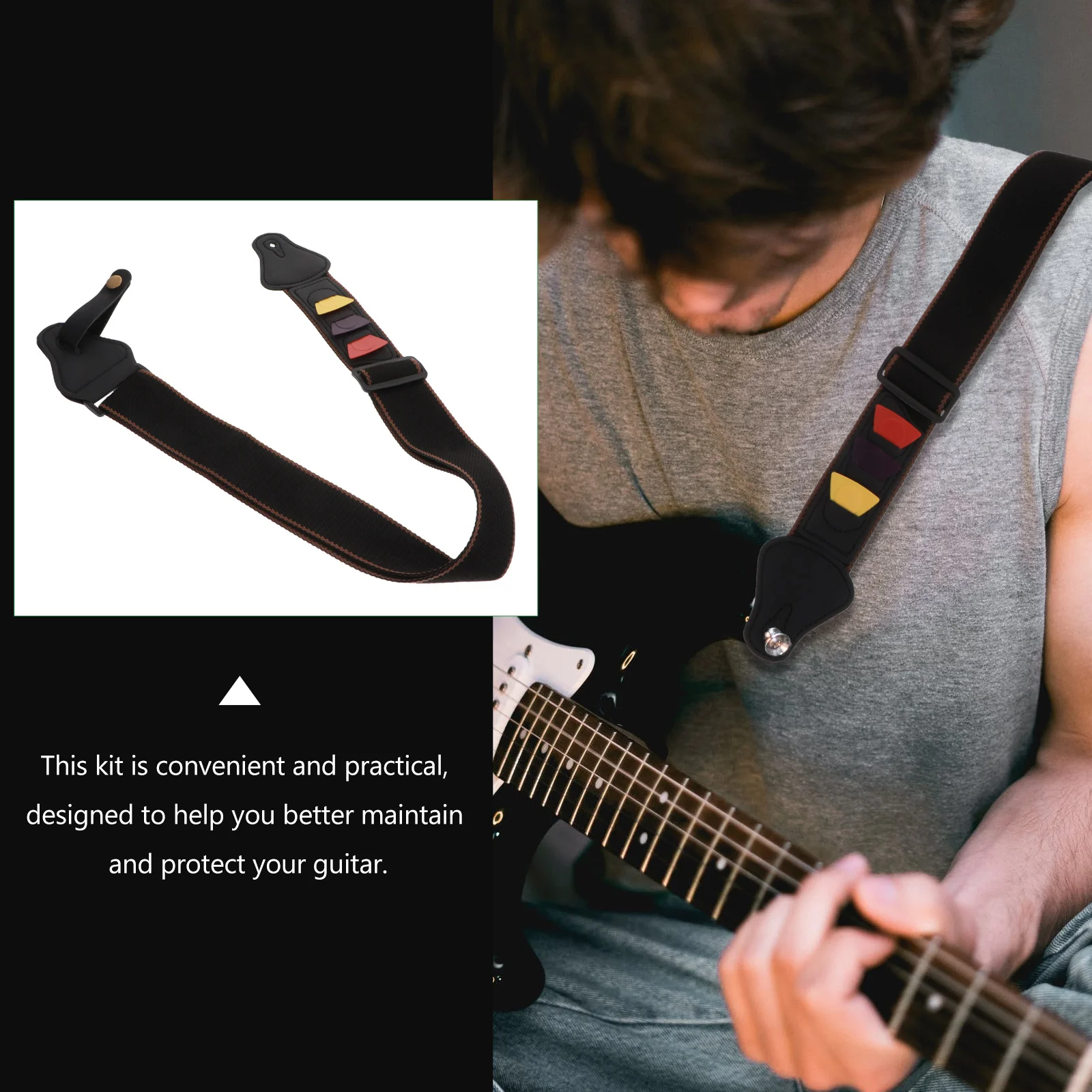 

Guitar Strap Accessory Instrument Belt Pluggable Shoulder Kit Simple Fashionable