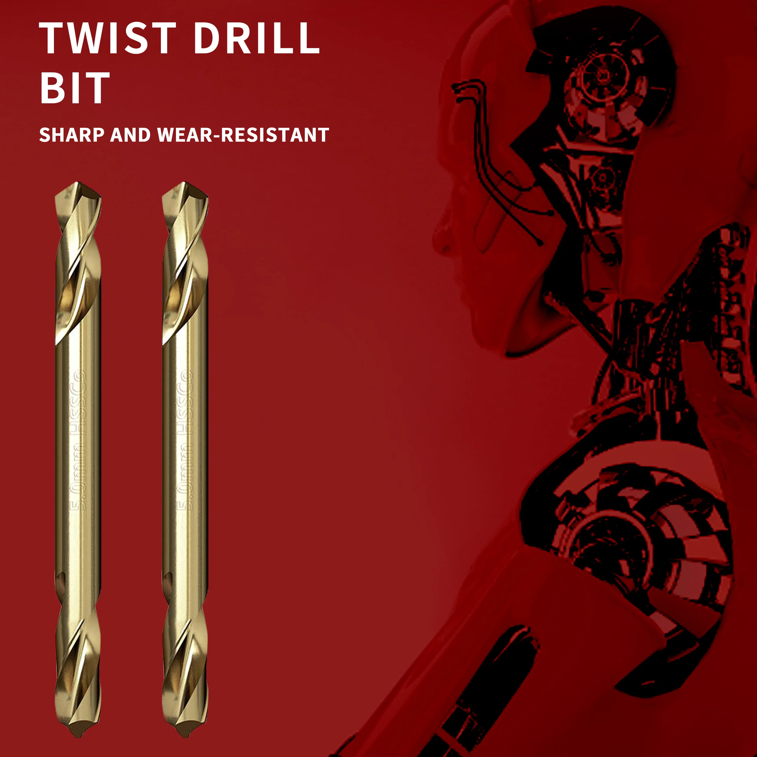 Twistdrill a doppia testa contenente cobalto acciaio inossidabile speciale punzonatura ad alta durezza trapano elettrico a mano utensile in acciaio ad alta velocità