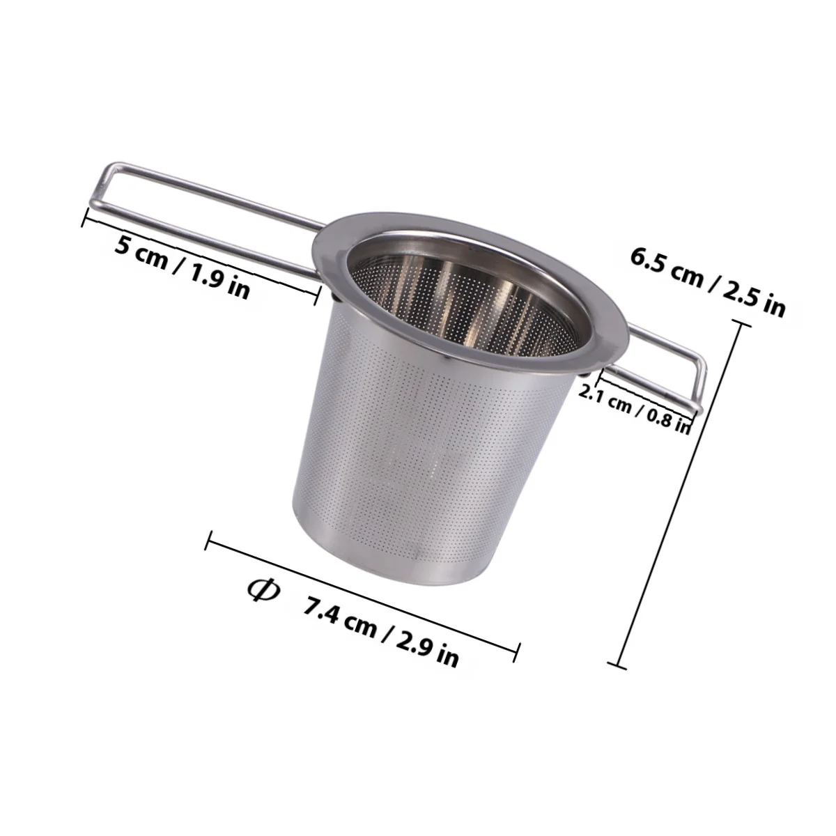مصفاة شاي من الفولاذ المقاوم للصدأ، مقابض مزدوجة قابلة للطي، أكواب إبريق شاي معلقة مناسبة، مصفاة شاي شبكية فضفاضة