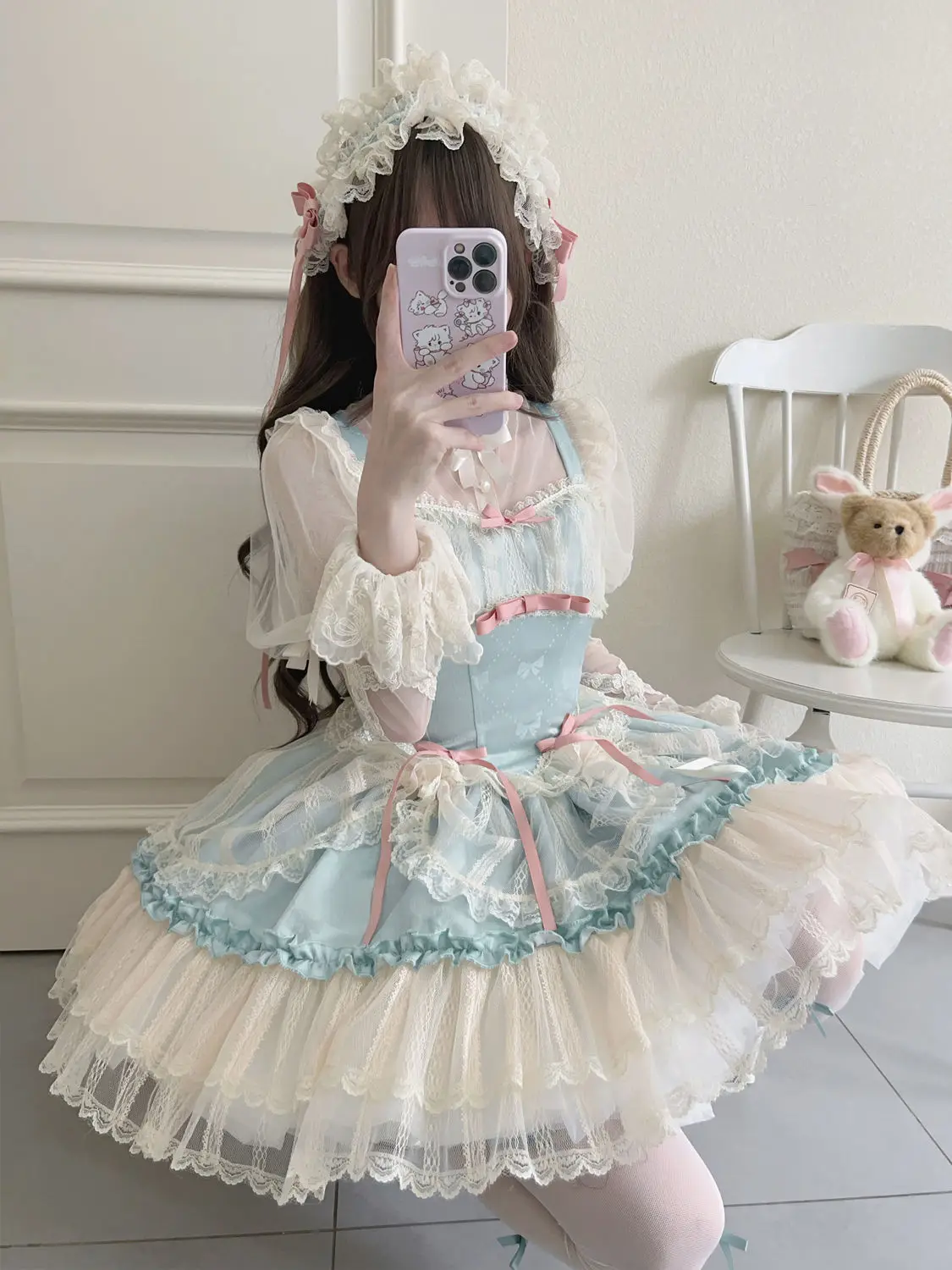 Japanese Sweets Lolita Jsk Dresses Kawaii Women Vintage Elegant Lace Mesh Princess Strap Dress Harajuku Lolita Clothing