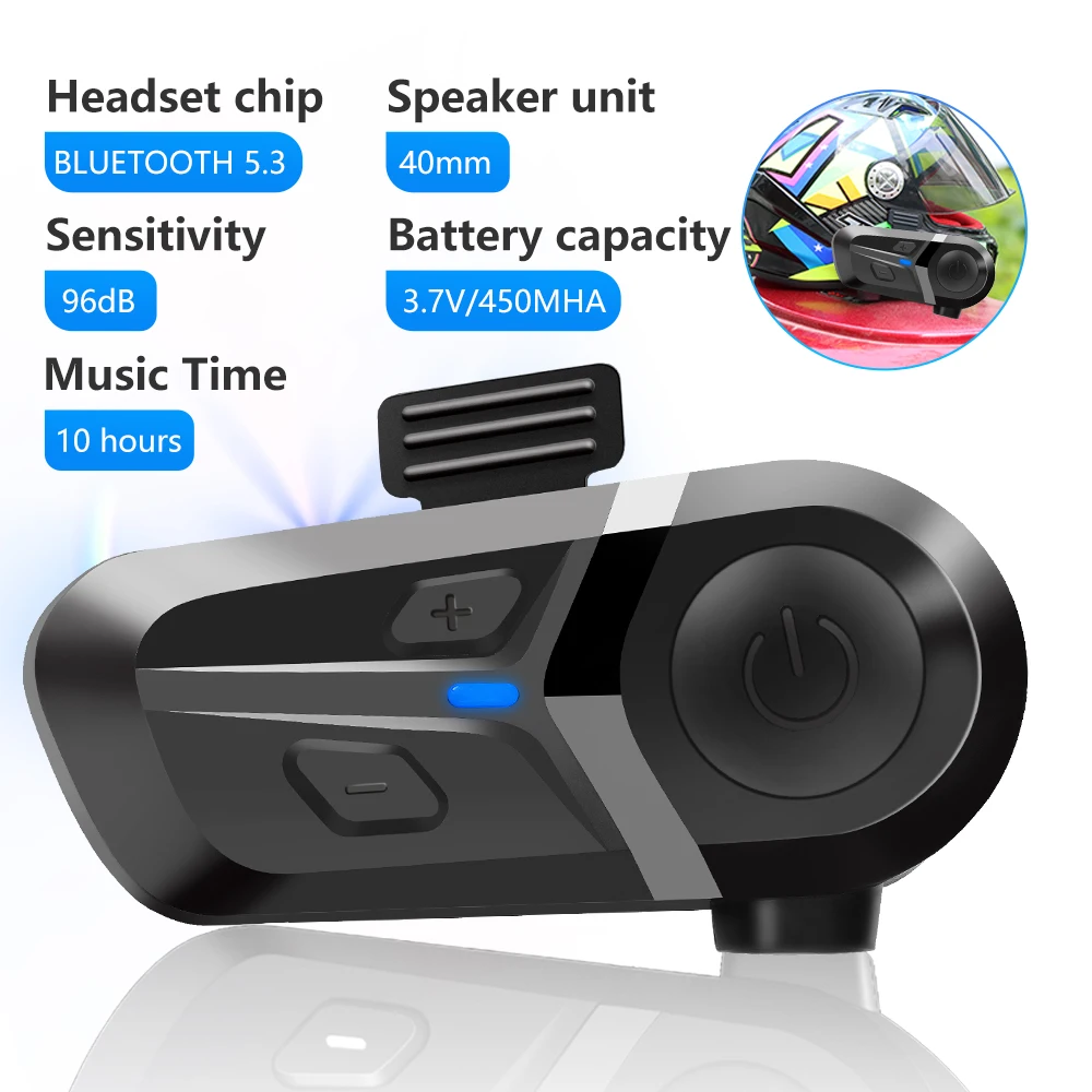 Bluetooth 5.3 Draadloze Motorhelm Headset Handsfree Bellen Telefoon Motorfiets Waterdichte Oortelefoon Muziekspeler Moto Helm