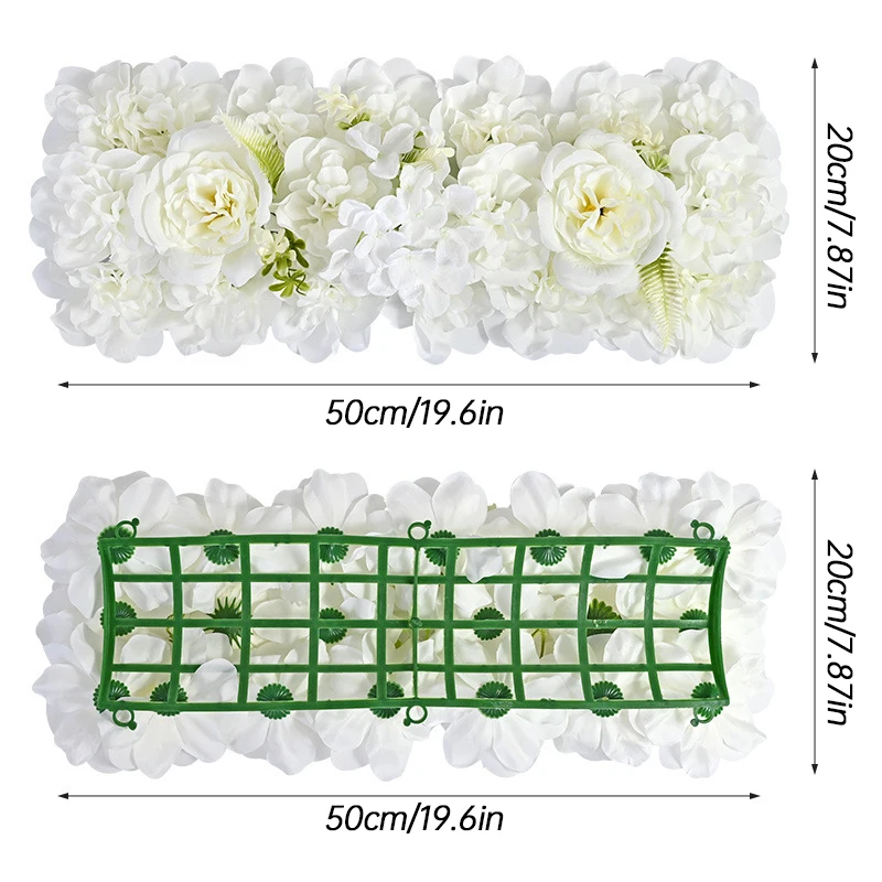 50x20cm Silk Rose Flowers Wall Panel 3D Flower Backdrop Wedding Decor Artificial Flower Wall Panel For Home Decor Backdrops