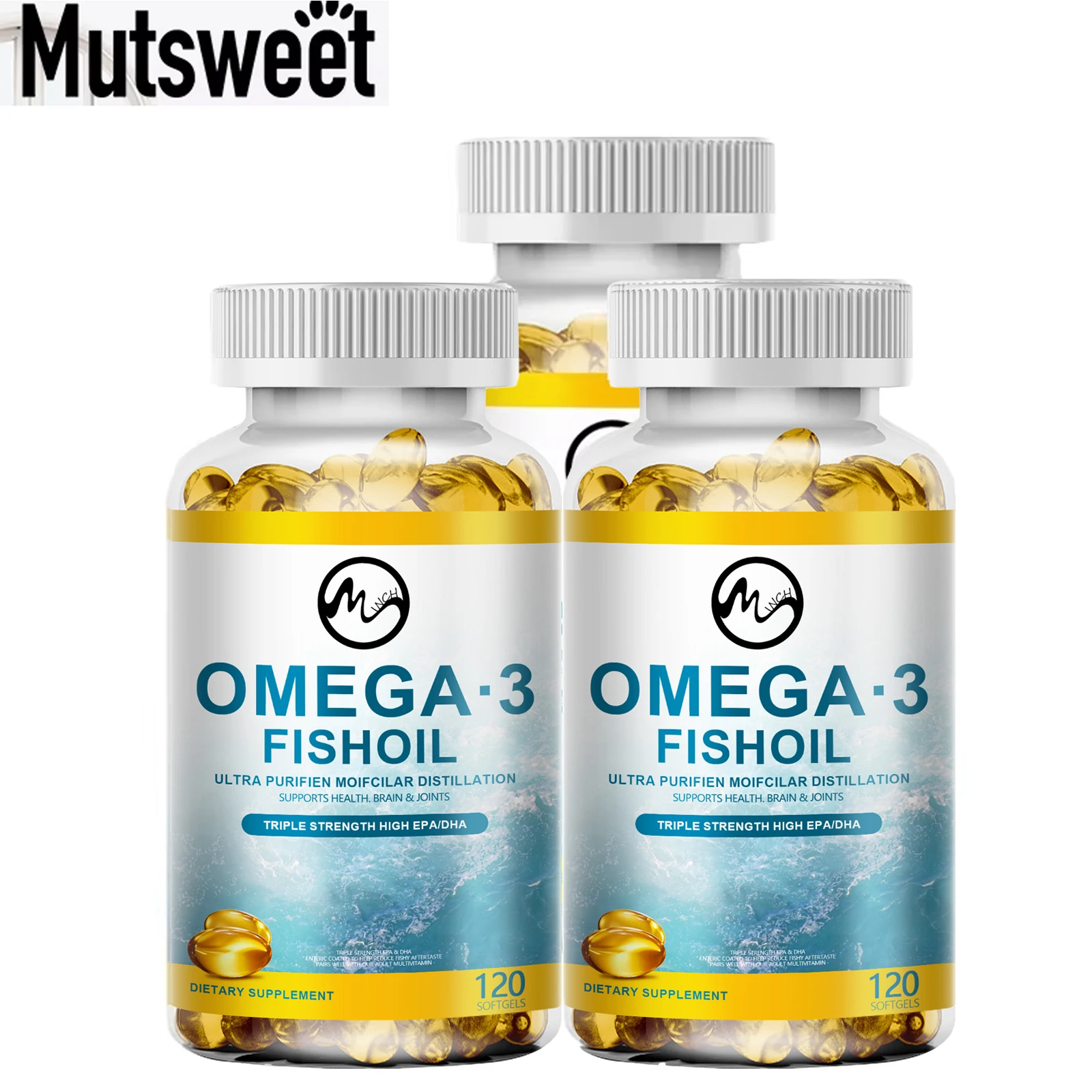 Minch Omega 3-visoliecapsules ondersteunen het zenuwstelsel van de hersenen Goed cardiovasculaire ontstekings- en huidgezondheid Antioxidant