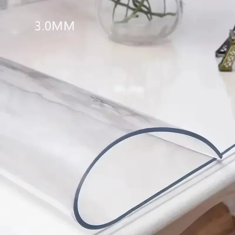 PVC Transparent Tablecloth with A Thickness, Heat-resistant, Waterproof, and Oil Resistant Dining Table Mat 5mm Thick