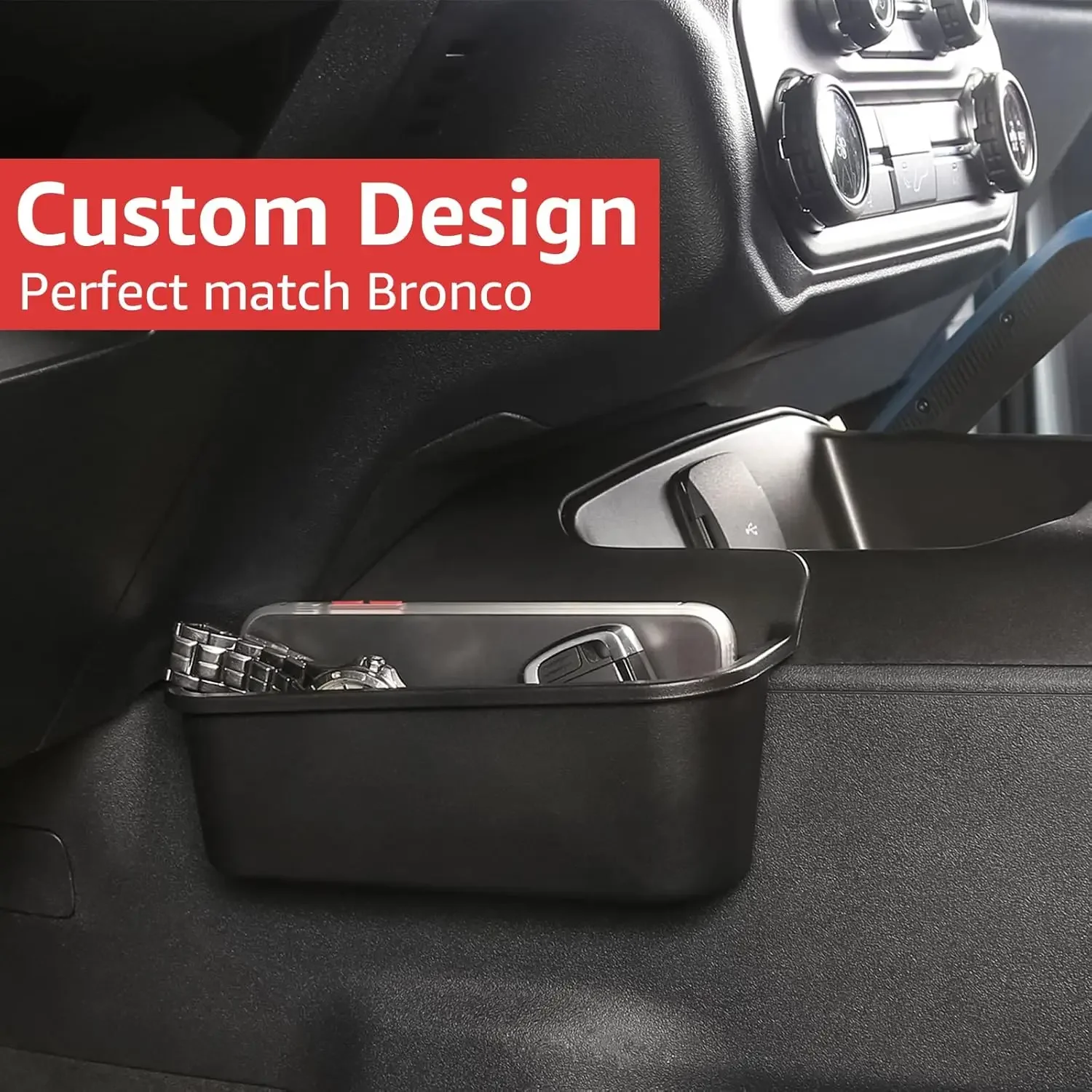 Center Console Organizer Tray For Ford Bronco 2/4 Door Gear Shift Storage Box Additional Interior Storage Accessories