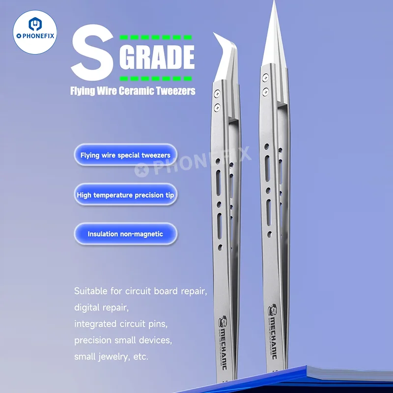 

Механик SM-11 SM-17 Высокотемпературная изоляция Керамический пинцет Антимагнитный электронный пинцет для пайки Зажим для летающей проволоки