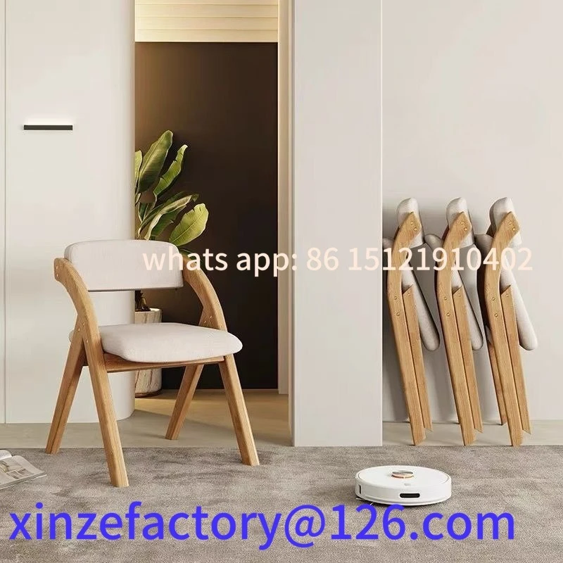

Customizable Folding Chair Backrest Solid Wood Dining Chair Home Office