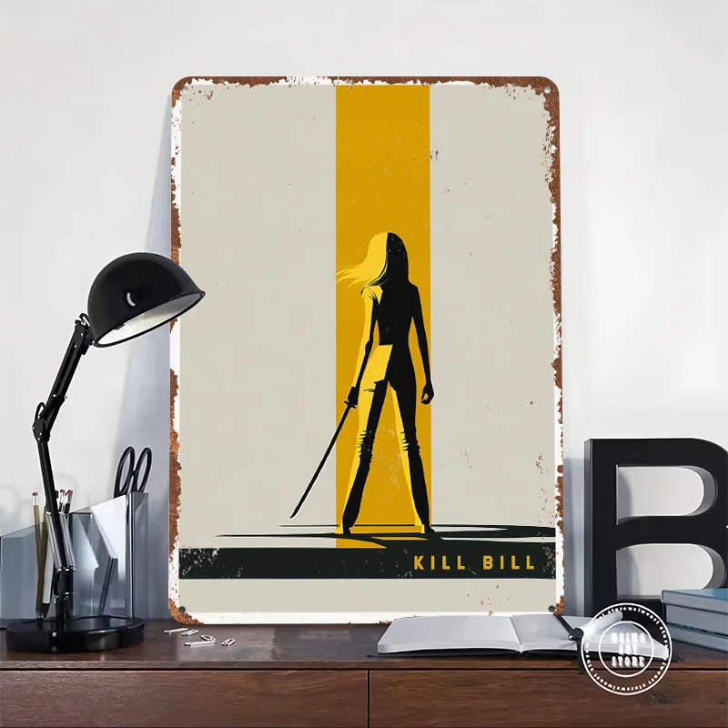Kill Bill Movie Metal Poster Customized Wall Art Retro Vintage Tinplate Signs for Man Cave Bedroom Decoration Room Accessories
