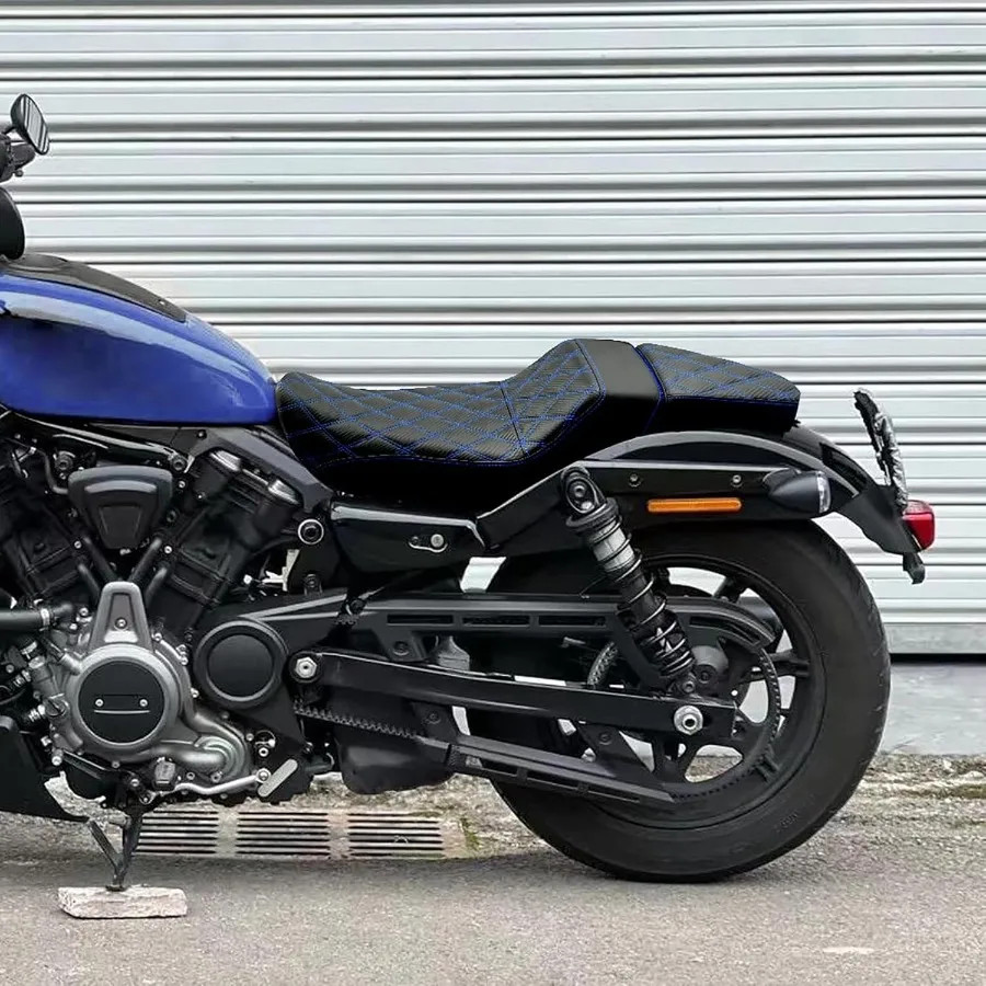 دراجة نارية الجبهة سائق متسابق مقعد الركاب الخلفي بيلايون وسادة مقعد جلدية قطعة واحدة مقعد صالح ل هارلي نايتستر RH975 RH9