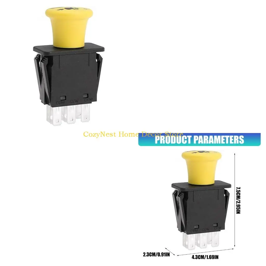 92MF Black Housing Pull Control for Lawn Mower Blade Pull Repair, 8 Blade Pin Panel Mount Knob Replacement Assembly for Shop